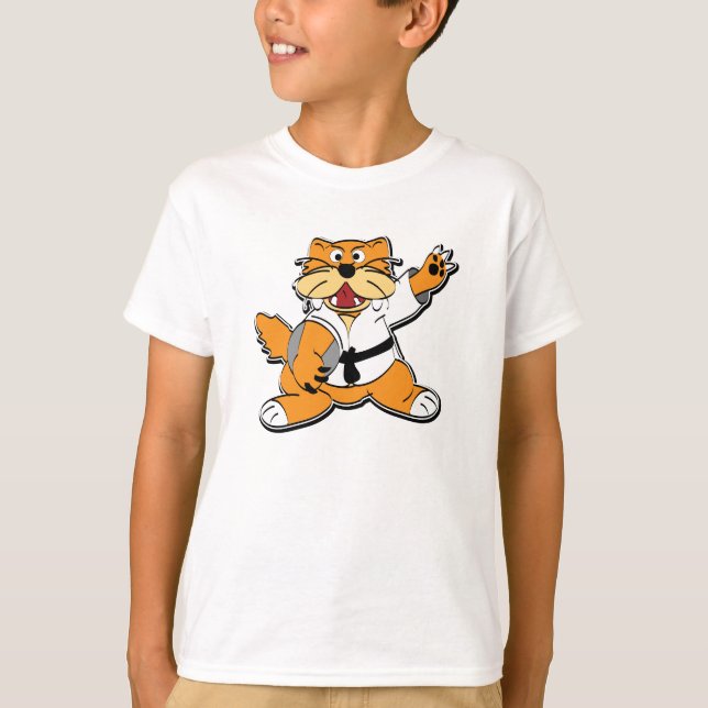 Karate Chopping Cat T-Shirt (Front)