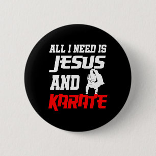 Karate Christian Martial Arts Jesus  6 Cm Round Badge
