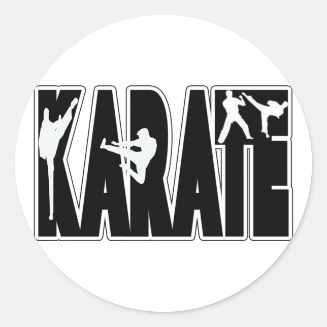 KARATE CLASSIC ROUND STICKER (Front)