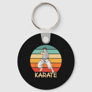 Karate Cool Karate Fighter Makes Punch In Karate Key Ring