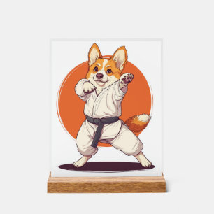 Karate Corgi � Martial Arts Dog Acrylic Sign