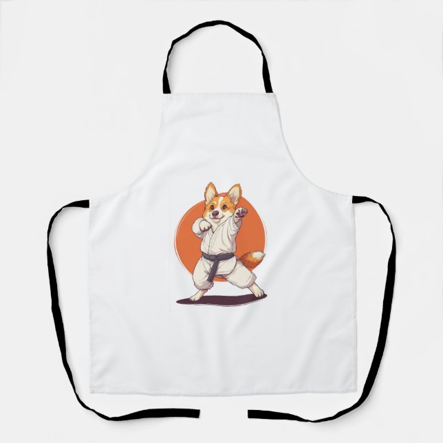 Karate Corgi � Martial Arts Dog Apron (Front)