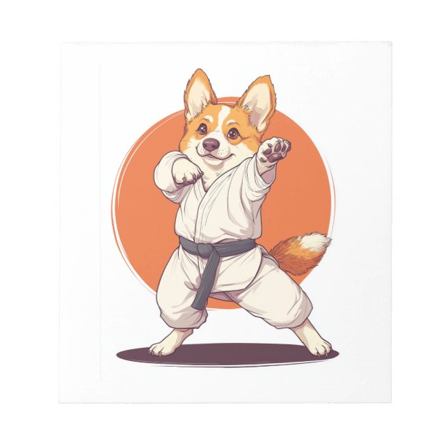 Karate Corgi � Martial Arts Dog Notepad (Front)