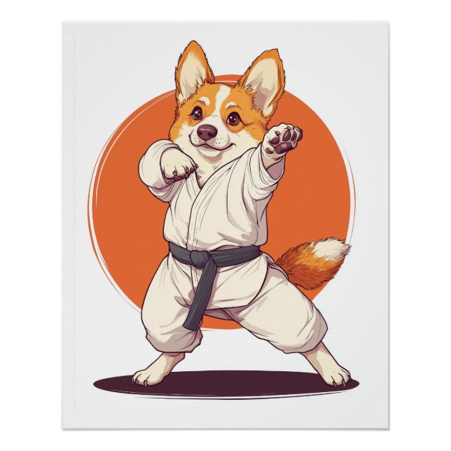 Karate Corgi � Martial Arts Dog Poster (Front)