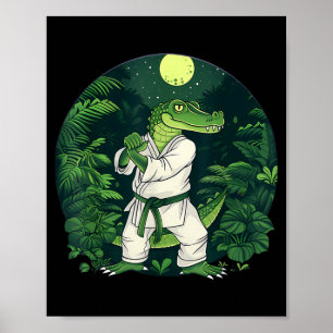 Karate Crocodile Animal MMA Taekwondo Martial Arts Poster