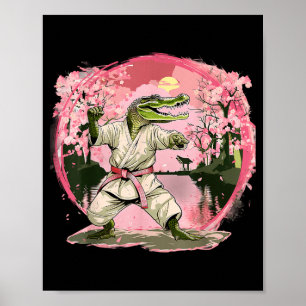 Karate Crocodile Animal MMA Taekwondo Martial Arts Poster
