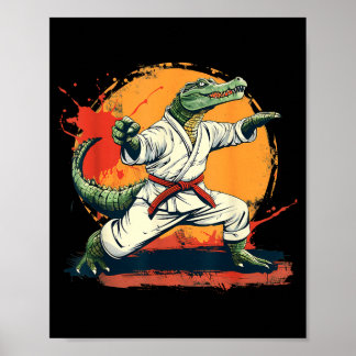 Karate Crocodile Animal MMA Taekwondo Martial Arts Poster