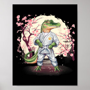 Karate Crocodile Animal MMA Taekwondo Martial Arts Poster