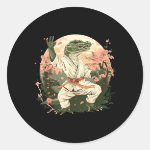 Karate Crocodile Motif Taekwondo Jiu-Jitsu MMA Classic Round Sticker