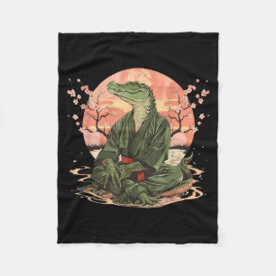 Karate Crocodile Motif Taekwondo Jiu-Jitsu MMA Fleece Blanket
