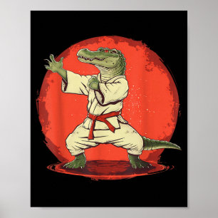 Karate Crocodile Motif Taekwondo Jiu-Jitsu MMA Poster