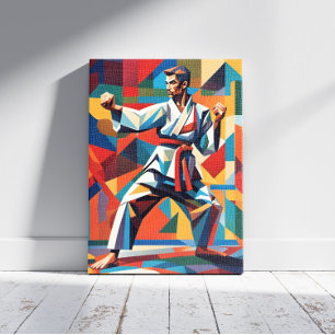 Karate Cubist Canvas Print