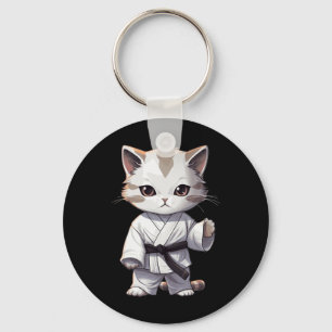 Karate Cute Kitten Martial Arts Kitty For Cat Love Key Ring