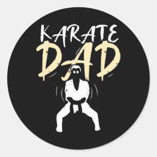 Karate Dad Father Martial Arts Belt Fighter Coach Classic Round Sticker