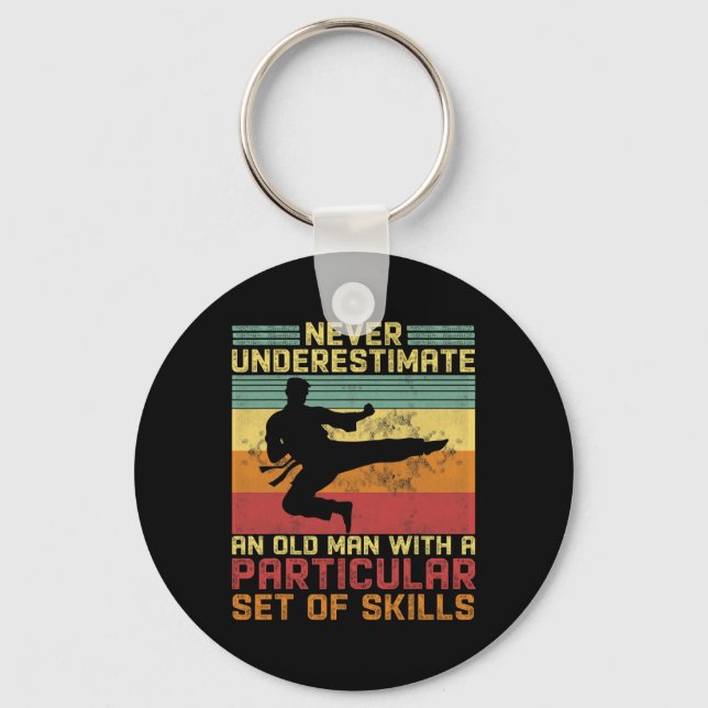Karate Dad Martial Arts Retirement Karate  Key Ring (Front)