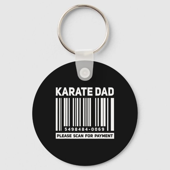 Karate Dad Scan For Payment Funny Rcode Father  Key Ring (Front)