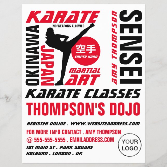 Karate Design, Karate Class Advertising Flyer (Front)