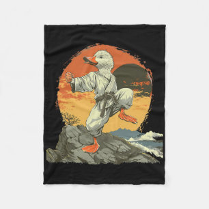 Karate Duck Kickboxing Jiu-jitsu Sunset Mma Martia Fleece Blanket