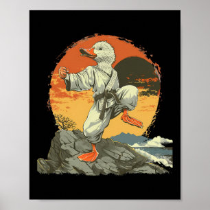 Karate Duck Kickboxing Jiu-jitsu Sunset Mma Martia Poster