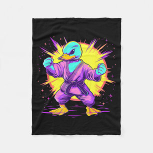 Karate Duck Martial Arts Kickboxing Jiu-Jitsu Fleece Blanket