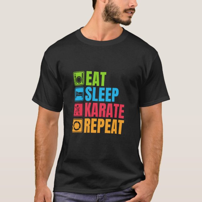 Karate - Eat Sleep Karate Repeat T-Shirt (Front)