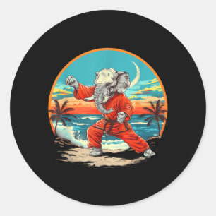 Karate Elephant Animal Jiu-Jitsu Mma Taekwondo Classic Round Sticker