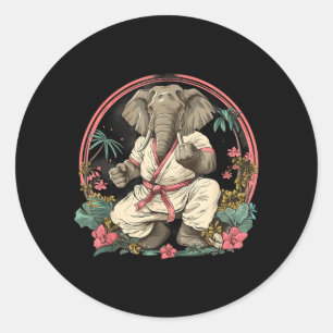 Karate Elephant Animal Jiu-Jitsu Mma Taekwondo Classic Round Sticker