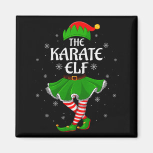 Karate Elf Christmas Family Girls Women Elf Squad Magnet