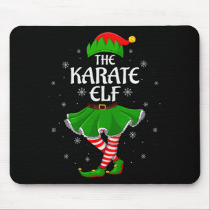 Karate Elf Christmas Family Girls Women Elf Squad Mouse Mat