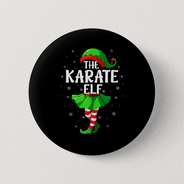 Karate Elf Christmas Girls Women Elf Squad Xmas Fa 6 Cm Round Badge (Front)