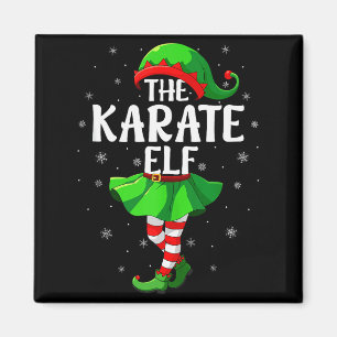 Karate Elf Christmas Girls Women Elf Squad Xmas Fa Magnet
