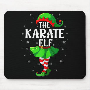 Karate Elf Christmas Girls Women Elf Squad Xmas Fa Mouse Mat