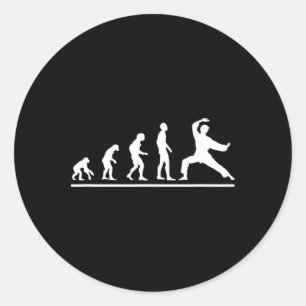 Karate Evolution Karate Chop Men Funny Karateka Classic Round Sticker