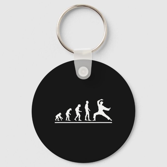 Karate Evolution Karate Chop Men Funny Karateka  Key Ring (Front)