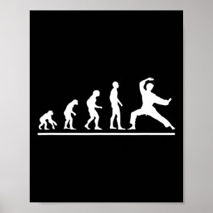 Karate Evolution Karate Chop Men Funny Karateka  Poster