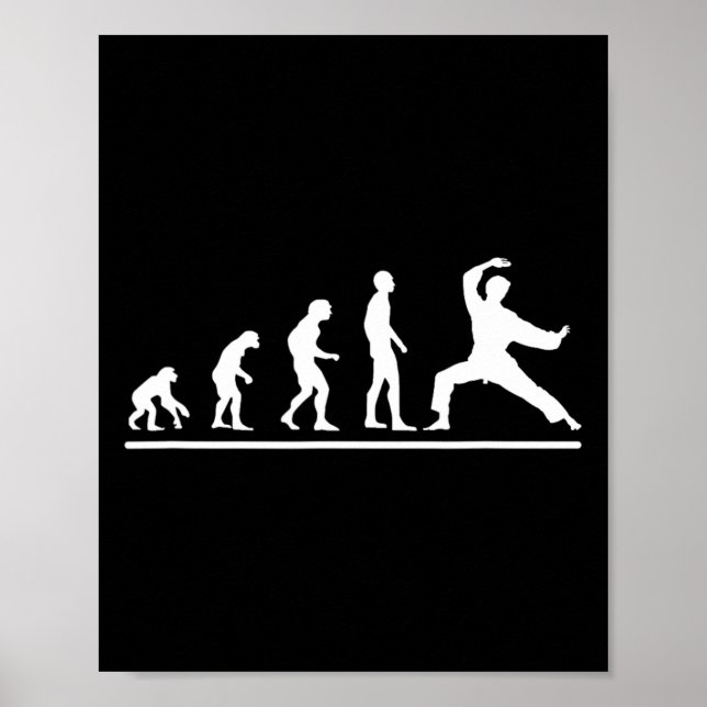 Karate Evolution Karate Chop Men Funny Karateka  Poster (Front)
