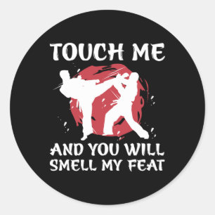 Karate Fighter Boy Youth Men Japanese Martial Arts Classic Round Sticker