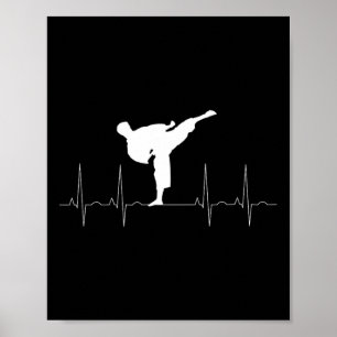 Karate Fighter Heart Rate Trace Hob Poster