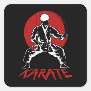 Karate Fighter Karate Pose Karate Kick Square Sticker