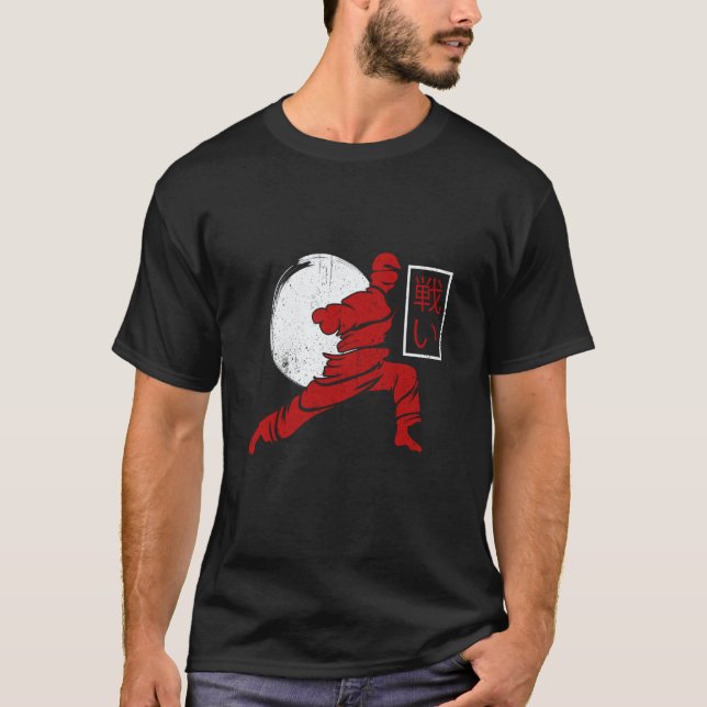 Karate Fighter Karate Pose Karate Kick T-Shirt (Front)