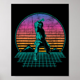 Karate Fighter - Retro Karateka Martial Arts Self Poster