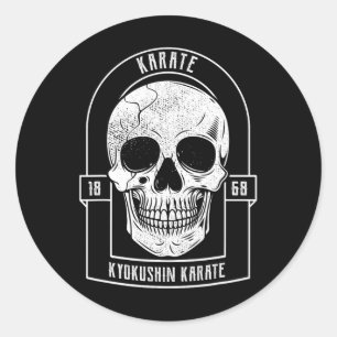 Karate Fighter Skeleton Japan Martial Arts  Classic Round Sticker