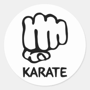 karate fist icon classic round sticker