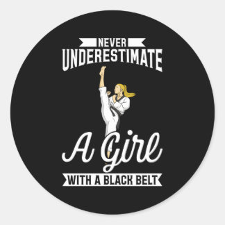 Karate For Mial Fighter With A Black Belt Classic Round Sticker