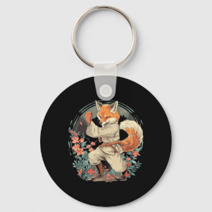 Karate Fox Motif Taekwondo Jiu-Jitsu MMA Key Ring