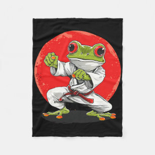 Karate Frog Martial Arts Judo Toad Kung Fu Frog Ki Fleece Blanket