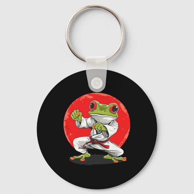 Karate Frog Martial Arts Judo Toad Kung Fu Frog Ki Key Ring (Front)