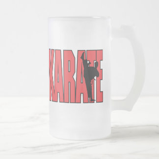 Karate Frosted Glass Beer Mug