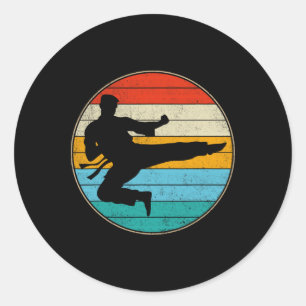 Karate - Funny Taekwondo Coach Retro Vintage Style Classic Round Sticker