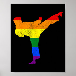 Karate Gay Pride Lgbtq Martial Arts Artist Support Poster